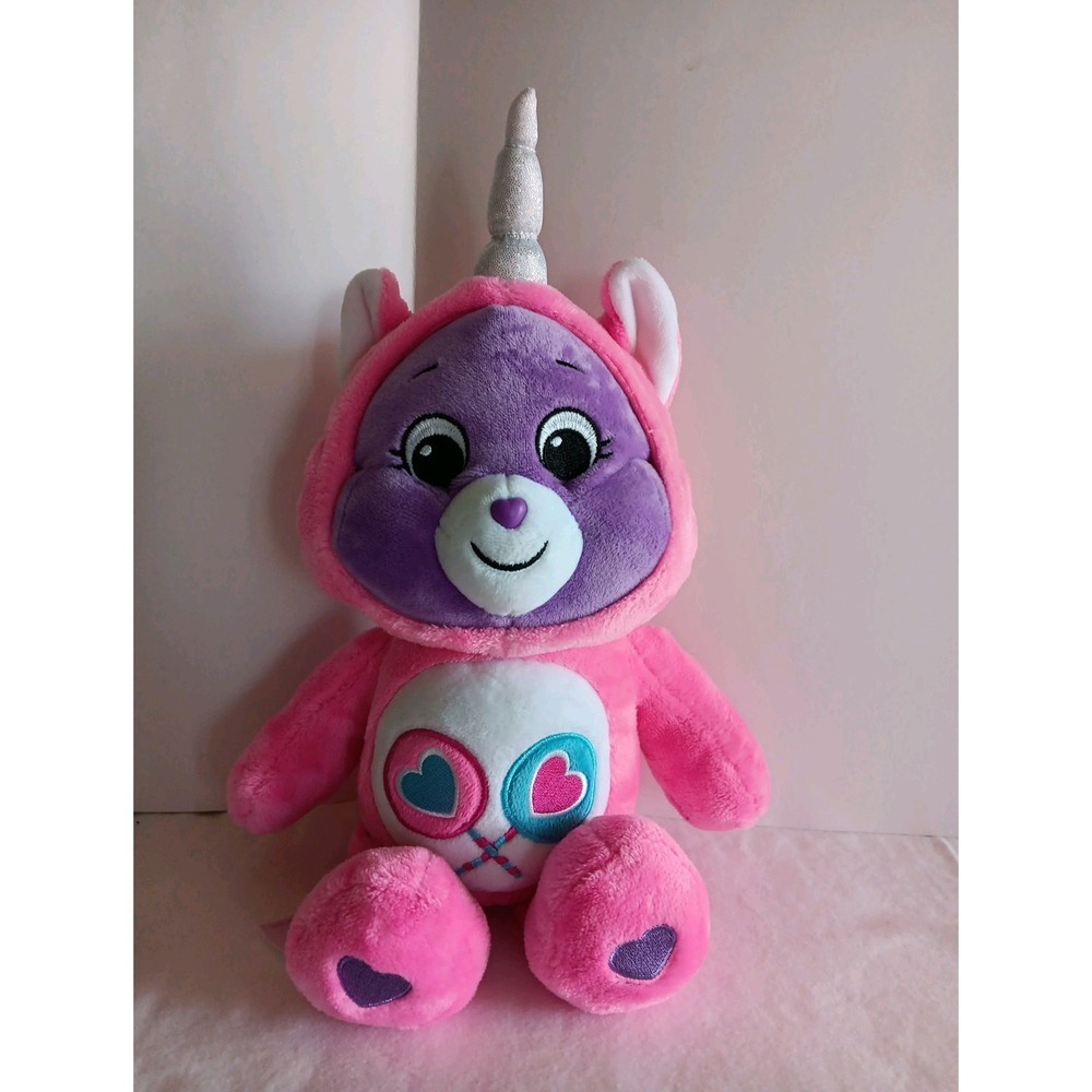 Basic Fun!  14' Care Bear‎ Share Bear w/ Unicorn Hoodie 2021 Pink Plush